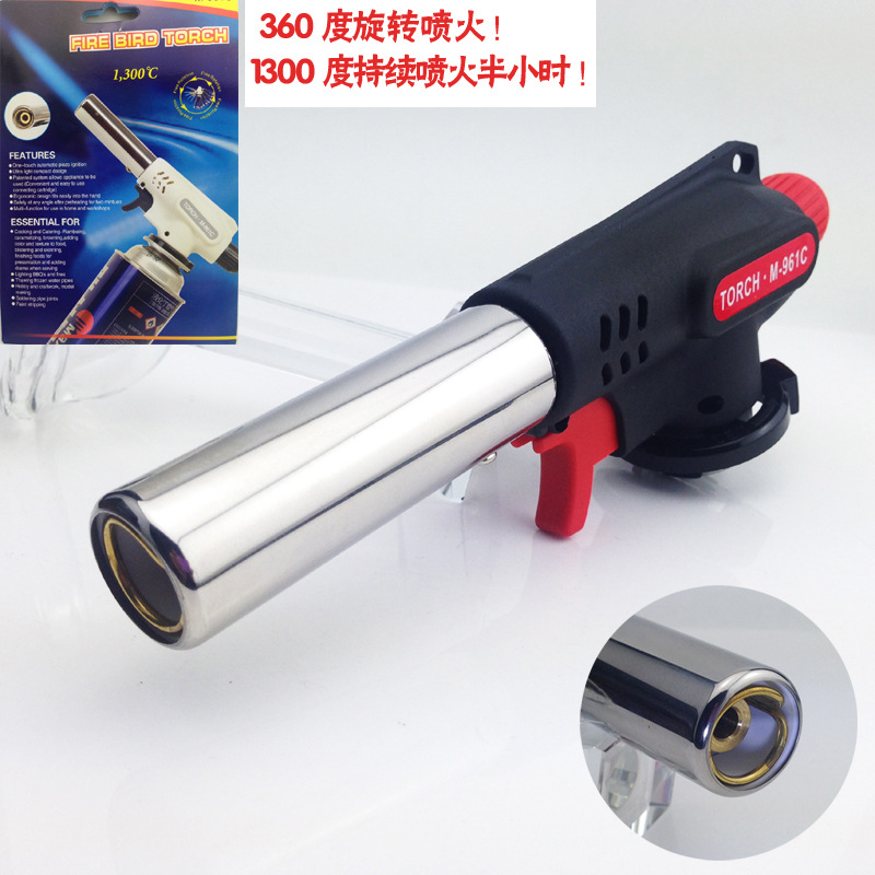 倒立喷火卡式喷枪高温焊接直冲喷火枪户外烧烤电子点火喷枪头