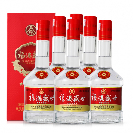 白酒集团福满盛世名酒正品柔和福满盛世五星500ml*6瓶