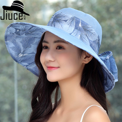 子女夏季出游凉帽可折叠女士百搭防晒遮阳帽防紫外线大沿太阳帽