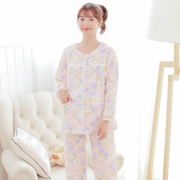 孕妇秋冬装新款全棉月子服孕妇产后哺乳加厚夹棉睡衣套装产后