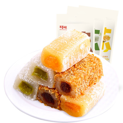 百草味抹茶味麻薯210g 红豆味驴打滚台式点心