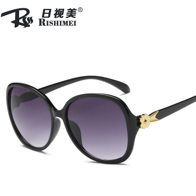 新款欧美女士太阳镜时尚大框花朵墨镜复古百搭旅行眼镜