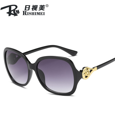 新款时尚太阳镜女士欧美优雅玫瑰花大框太阳镜墨镜