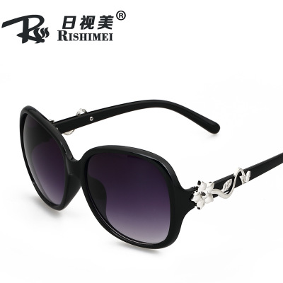 新款女士太阳眼镜 复古玫瑰花蛤蟆镜 大框太阳镜