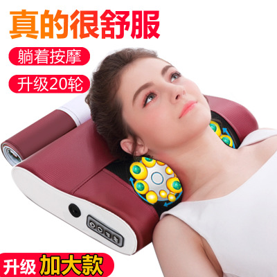 按摩枕颈椎按摩器多功能颈部电动颈椎枕头热敷枕家用全身揉捏